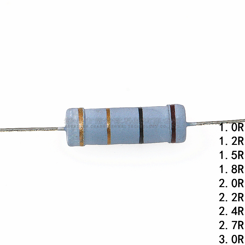 插直碳膜电阻5W 5% 1R/1.2R/1.5R/1.8R/2R/2.2R/2.4R/2.7R/3R色环 - 图2