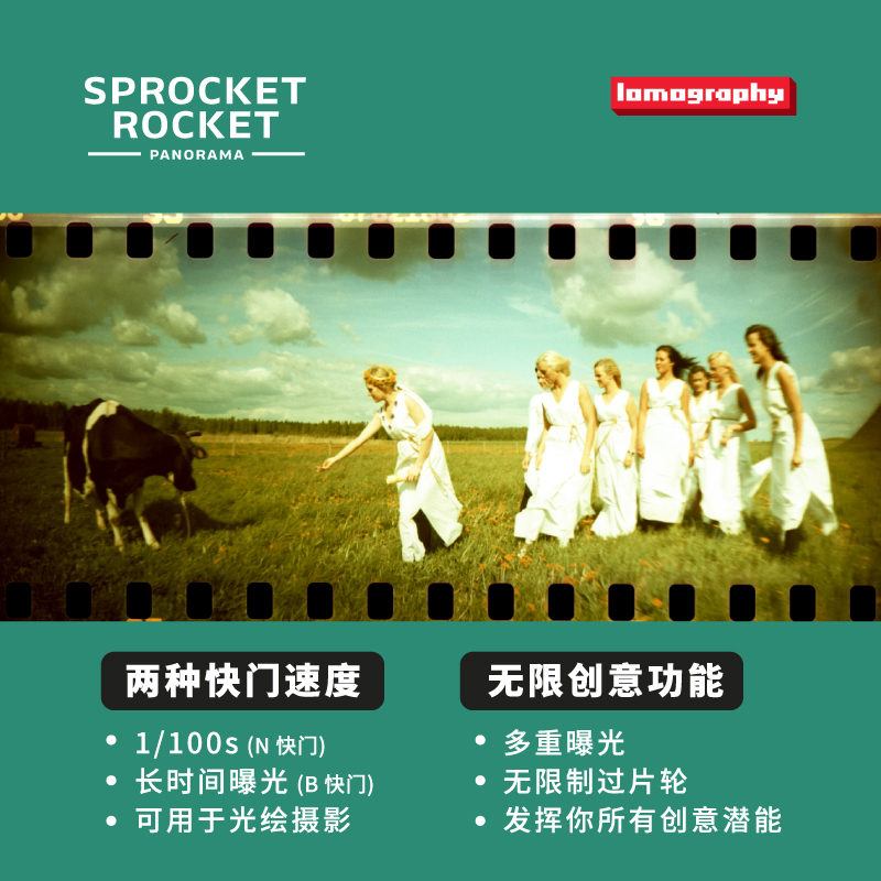 【新配色】Lomography乐魔 Sprocket Rocket广角齿孔宽景胶片相机 - 图3