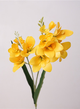 香雪兰仿真花假花手感保湿客厅餐桌摆设室内装饰花束软装花艺摆件