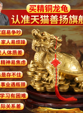 黄铜龙龟摆件招财神兽龙头龟铜器