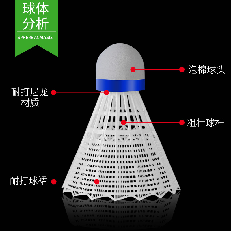 whizz伟强正品尼龙羽毛球耐打王打不烂羽毛球训练专用尼龙球初学-图1