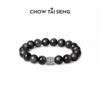周大生黑曜岩手串男款纯银S925
