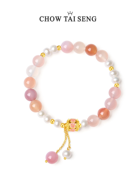 【圣诞礼物】周大生桃花珍珠手串