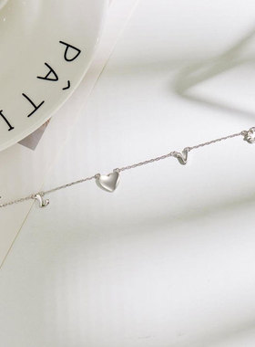 s925银LOVE心形锁骨链女