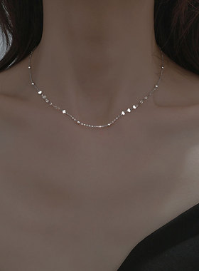 丽沁通体S925纯银choker锁骨链女短款项链饰品韩版银饰拉长脖颈线