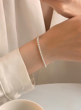 S925纯银圆珠抽拉式手链女