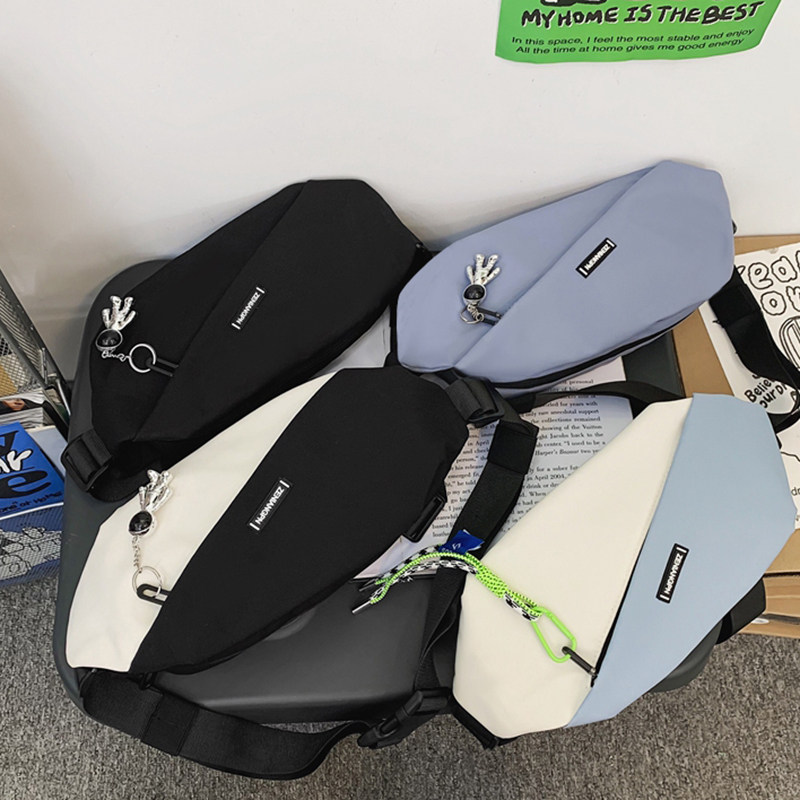 潮牌胸包男士单肩女百搭日系斜挎包 沐涵箱包男士包袋