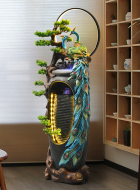 生财假山电视柜大气风流水摆件