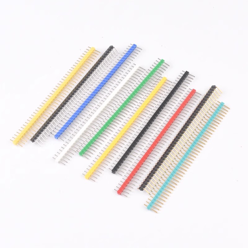 整包排针2.54mm间距 彩色镀金单排插针单排双排针1*40P 直针/弯针 - 图3