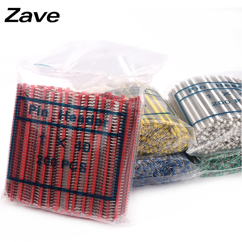 整包排针2.54mm间距 彩色镀金单排插针单排双排针1*40P 直针/弯针 - 图0