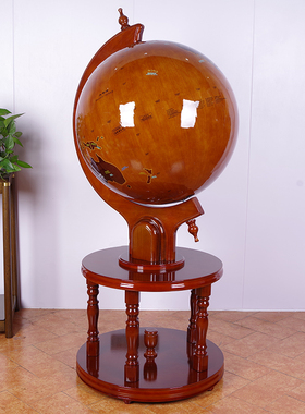 实木地球仪落地摆件开业乔迁礼品