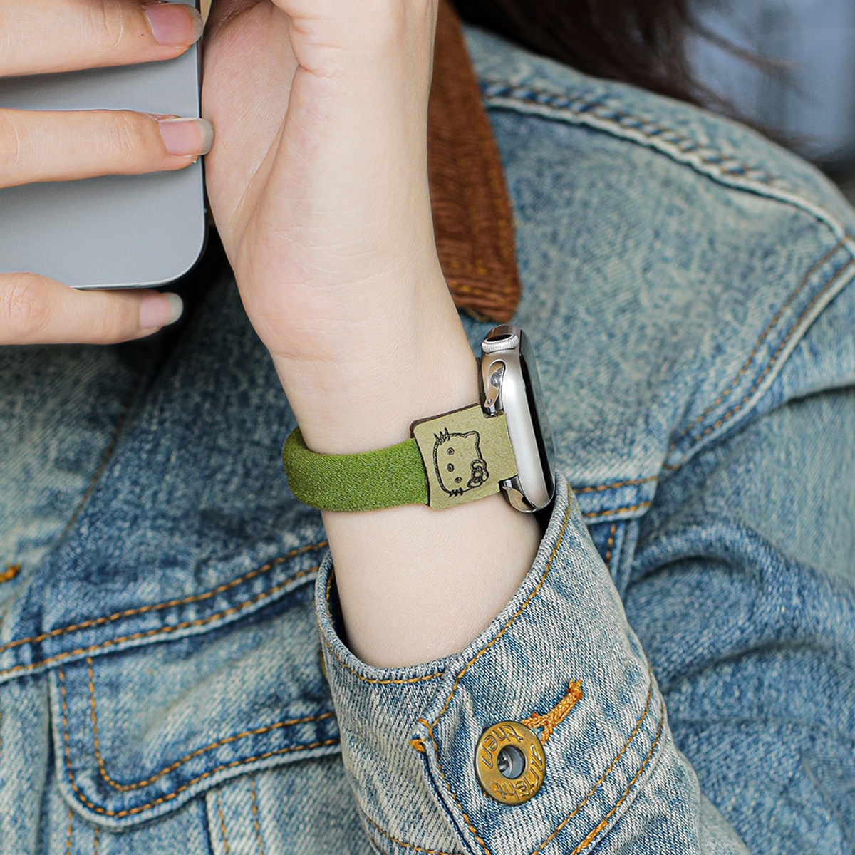 适用iWatch10尼龙弹力表带可爱kitty猫皮筋发圈苹果手表S11柔软创意百搭彩色applewatch9/8/7/6/se秋冬腕带女,淘宝优惠券,粉丝福利购,淘宝优惠卷