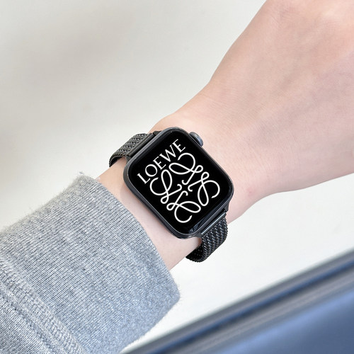 适用AppleWatch麦穗磁吸卡扣表带S11苹果手表不锈钢表带iwatchS10/9/8/7新金属高级感小众小蛮腰细款SE代女夏 - 图3