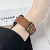 [Нежный молочный кофе] Применимо AppleWatch Leather S9 Bess Simple Lychee Pattern Apple Watch Texture Кожаный ремешок iWatch S8/7/5/4/4/SE.