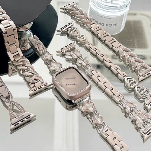 [Модель Starlight Diamond] Apply Apple Watch Bess Apple Watch S10/S9/8/7/6 Металлический Botten Diamond Star Light Botten Iwatch8 браслет из нержавеющей стали ниша SE