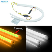 2pcs 60cm Car Flexible Strip LED Amber Sequential Flasher Fl