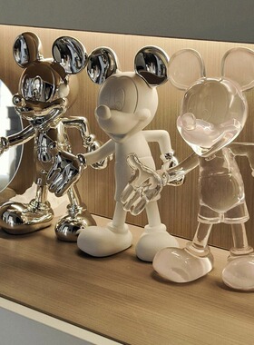 电镀迎宾米奇工艺品摆件客厅玄关电视柜桌面卡通公仔手办装饰摆设