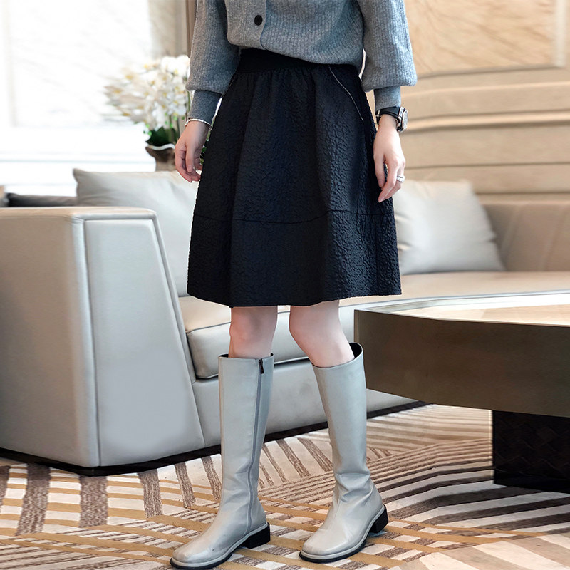 欧货黑色蓬蓬洋气高腰显瘦半身裙 秋寸半身裙