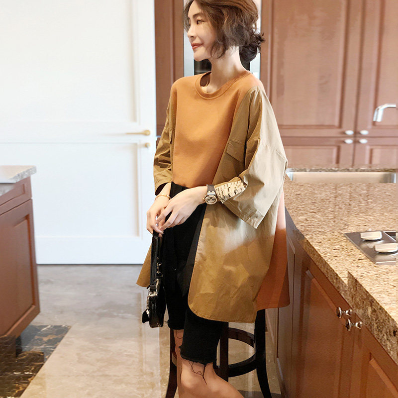 设计感小众外穿百搭中长款裙女衬衫 秋寸衬衫