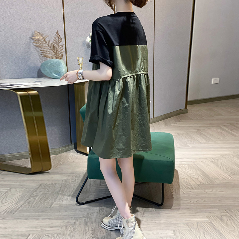 假两件拼接连衣裙休闲娃娃裙子t恤 秋寸连衣裙