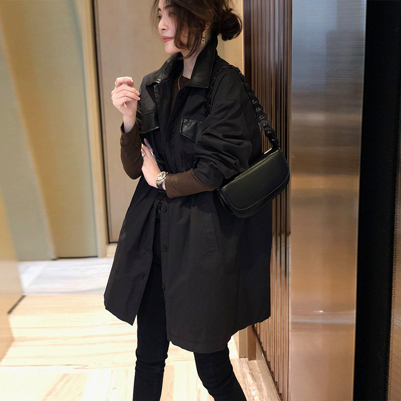 时尚英伦女中长款潮欧货秋冬装风衣 秋寸风衣