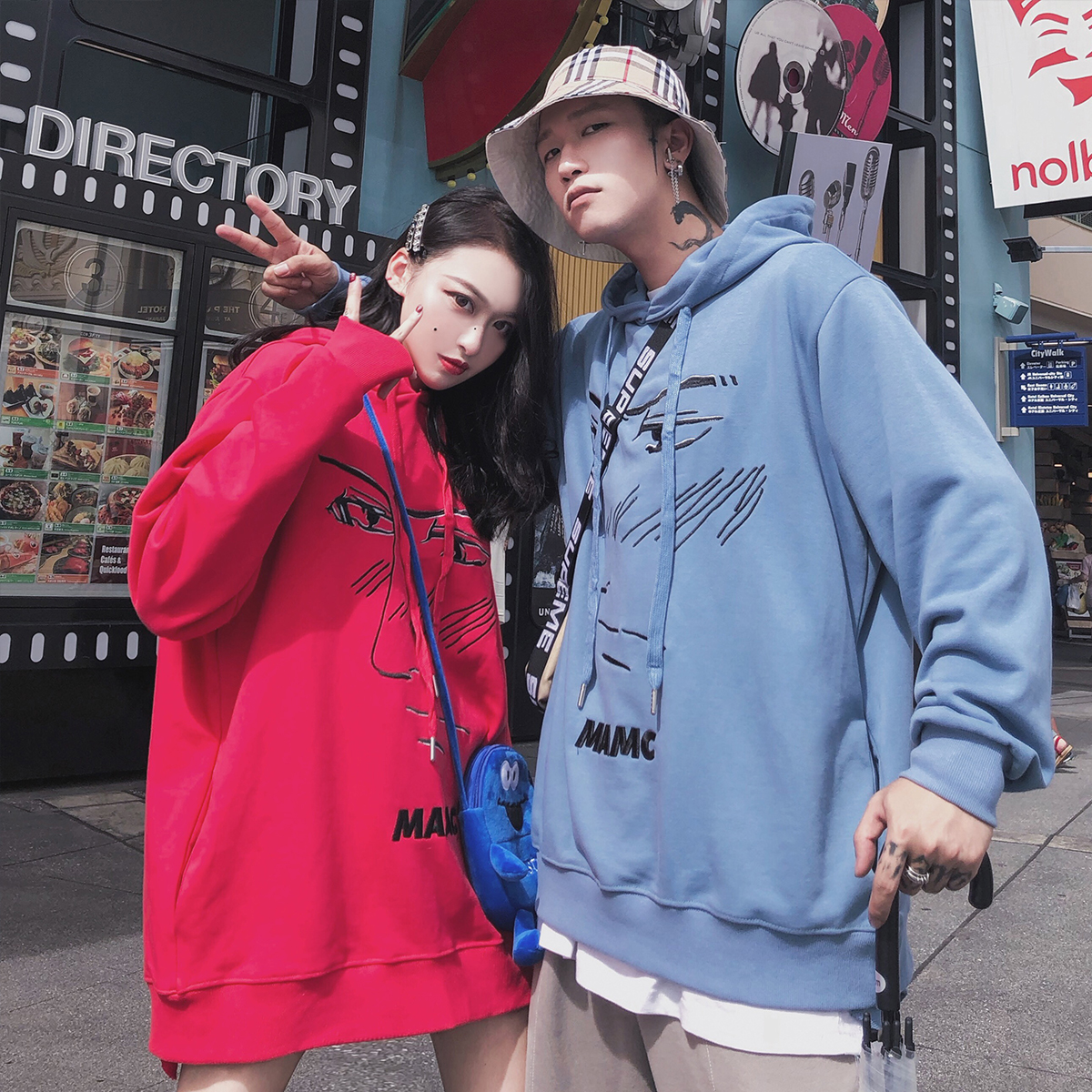 mamc二次元表情刺绣情侣装男女卫衣 mamc卫衣