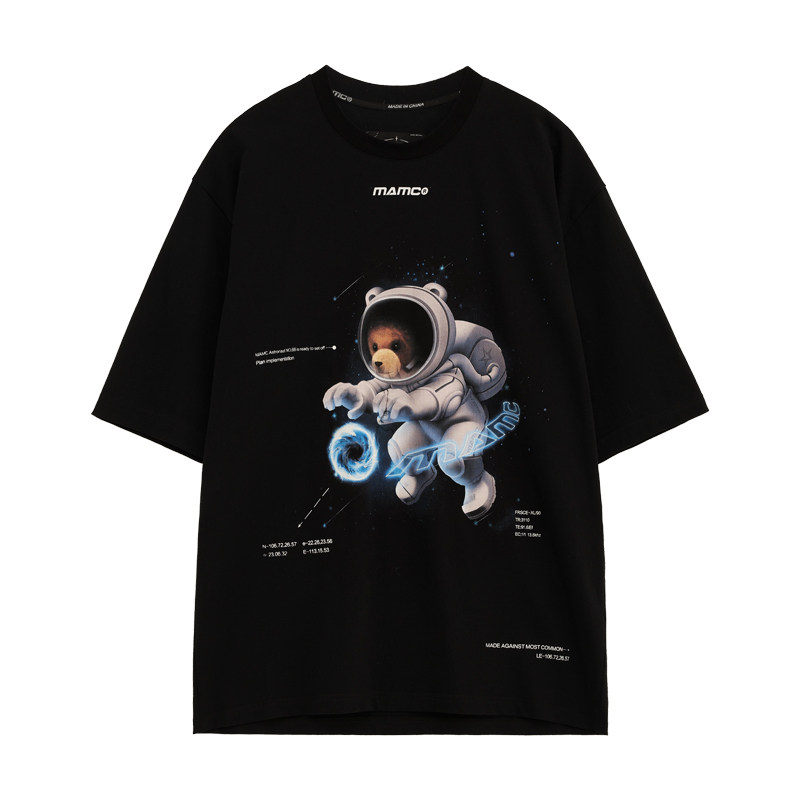 mamc黑洞星球太空熊短袖男潮流t恤 mamcT恤