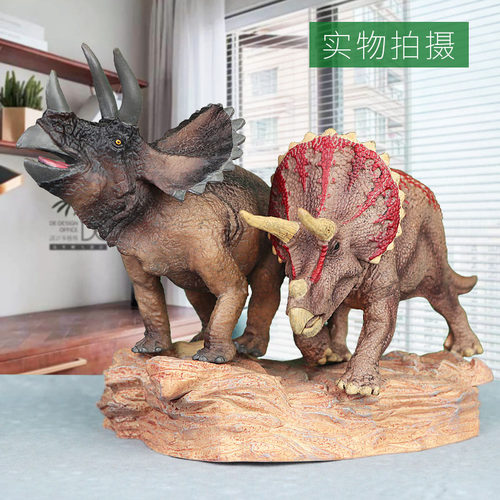 侏罗纪仿真三角龙玩具恐龙模型动物戟龙五角龙实心塑胶男孩礼物 - 图2