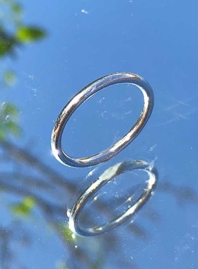 酸橘很甜 999纯银素圈圆丝戒指原创设计简约配饰1.8mm圆丝银戒指