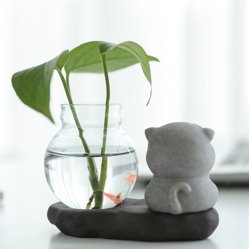创意绿萝水培花瓶玻璃器皿透明水养鲜花插花花盆盆器鱼缸桌面摆件,淘宝优惠券,粉丝福利购,淘宝优惠卷