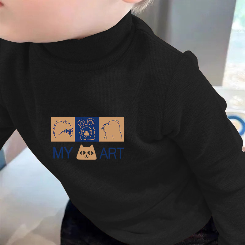 秋冬季宝宝2025德绒长袖T恤儿童内搭半高领打底衫男女童保暖上衣,淘宝优惠券,粉丝福利购,淘宝优惠卷