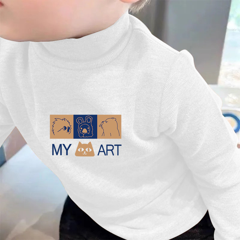 秋冬季宝宝2025德绒长袖T恤儿童内搭半高领打底衫男女童保暖上衣,淘宝优惠券,粉丝福利购,淘宝优惠卷