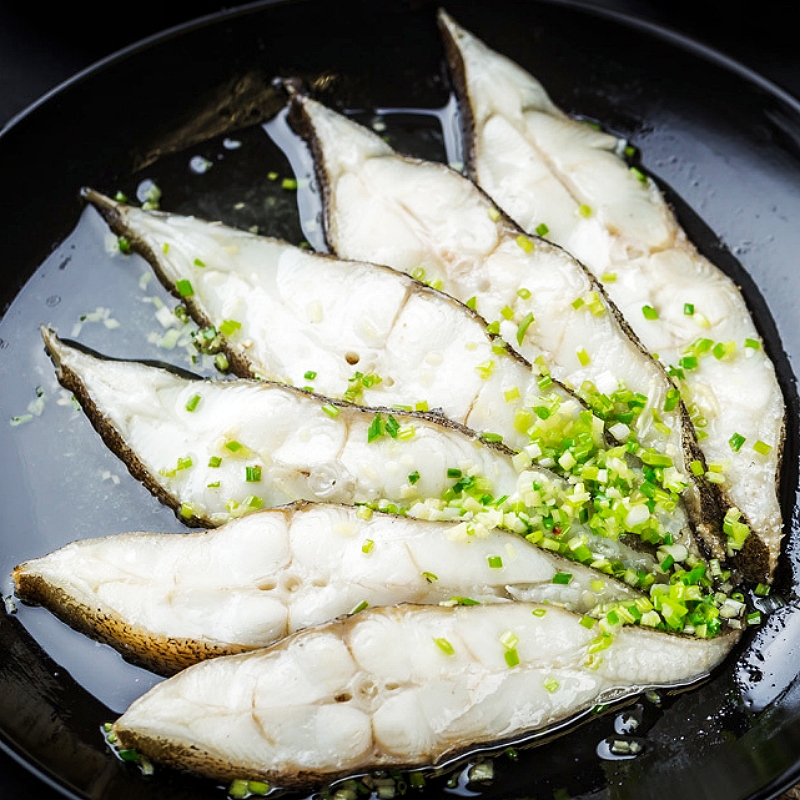 新鲜冷冻格陵兰比目鱼冷冻深海鲽鱼鳕鱼鸦片鱼片辅500g海鲜食包邮 - 图0