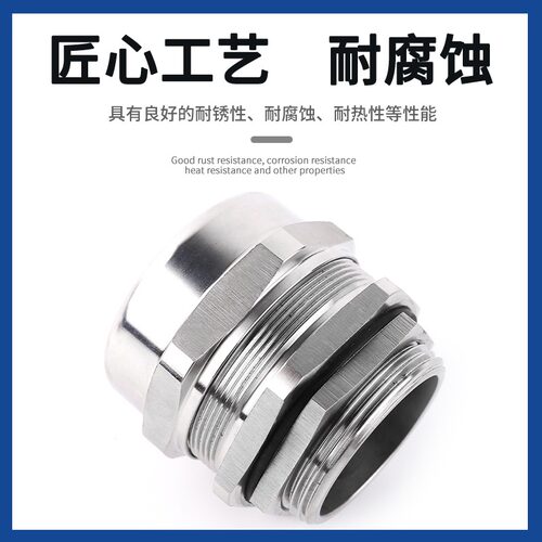 304不锈钢电缆防水接头防爆格兰头金属密封固定锁紧M/G/PG/NPT - 图2
