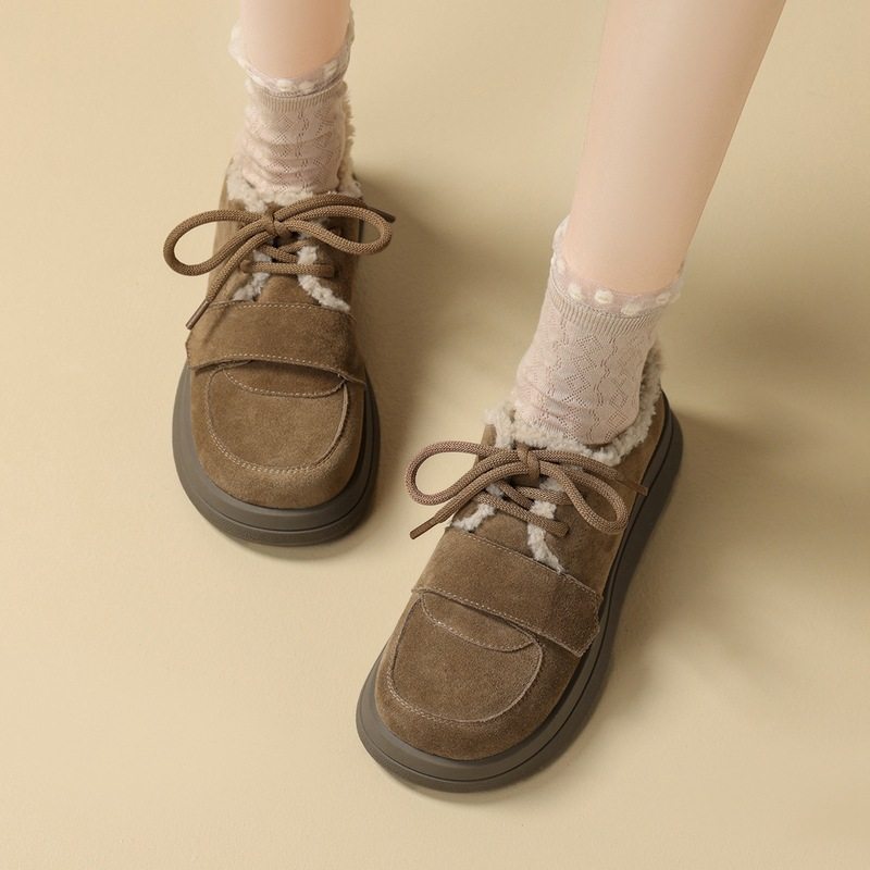 ZHR雪地靴女2023冬季新款毛毛鞋女棉鞋加绒保暖乐福鞋加厚款,淘宝优惠券,粉丝福利购,淘宝优惠卷