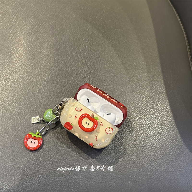 可爱立体小苹果适用于airpods pro蓝牙耳机壳2代3代4代保护套,淘宝优惠券,粉丝福利购,淘宝优惠卷