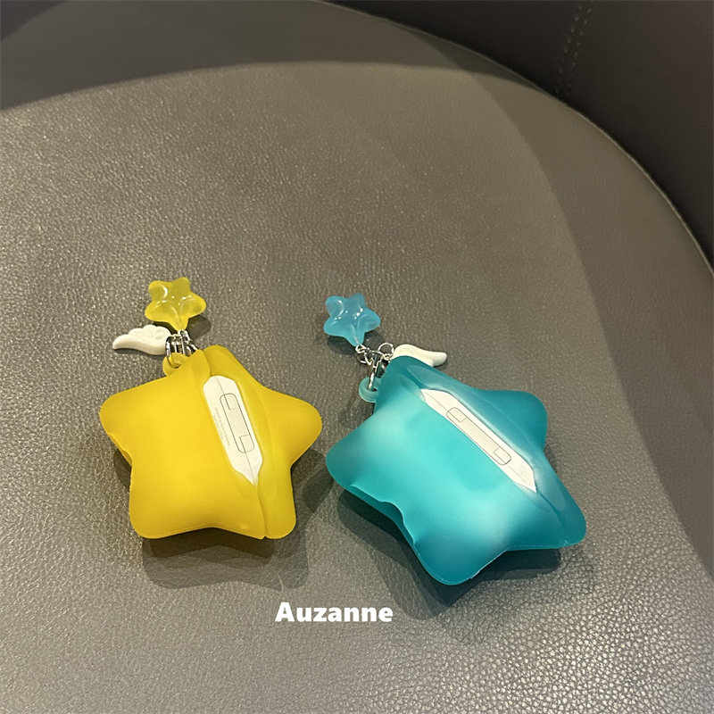 小众可爱半透星星适用于airpodspro1代2代3代4代蓝牙耳机壳保护套 - 图0