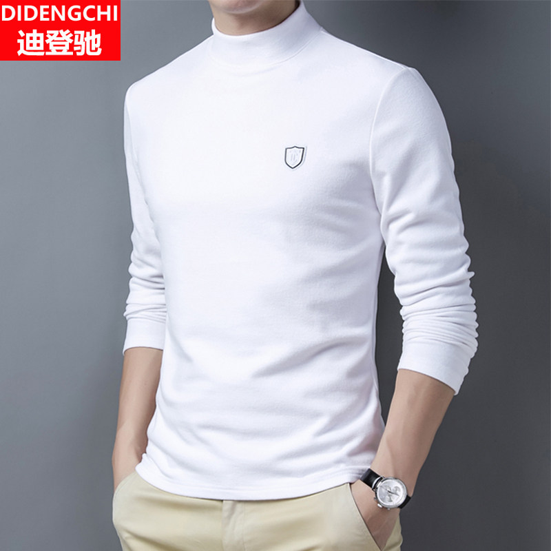 双面德绒半高领打底衫男士长袖卫衣 迪登驰T恤