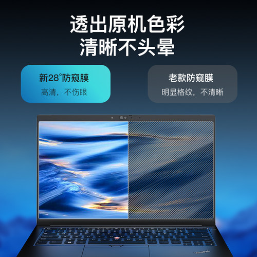 适用联想ThinkPad防窥膜E14笔记本X1 Carbon电脑X13 T14寸 E16屏幕膜T16s2023款Nano p15v钢化膜S2贴膜X390保 - 图1