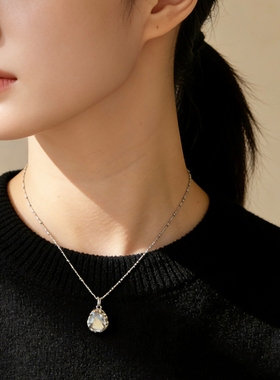 古熙西【星语】s925银白玛瑙简约精致设计感锁骨链项链礼物