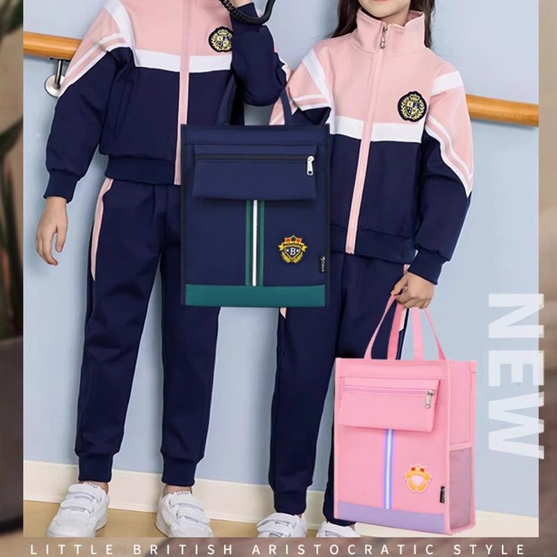 新款英伦风手提袋小学生拎书袋男女孩补习袋韩版儿童防水轻便手提袋大容量美术袋补习班作业文件试卷袋收纳袋,淘宝优惠券,粉丝福利购,淘宝优惠卷