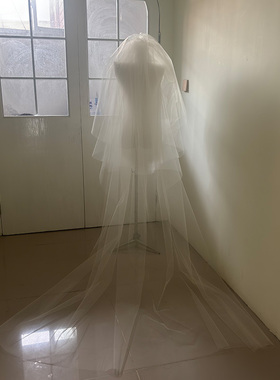 Mi唐手作头纱新娘主婚纱