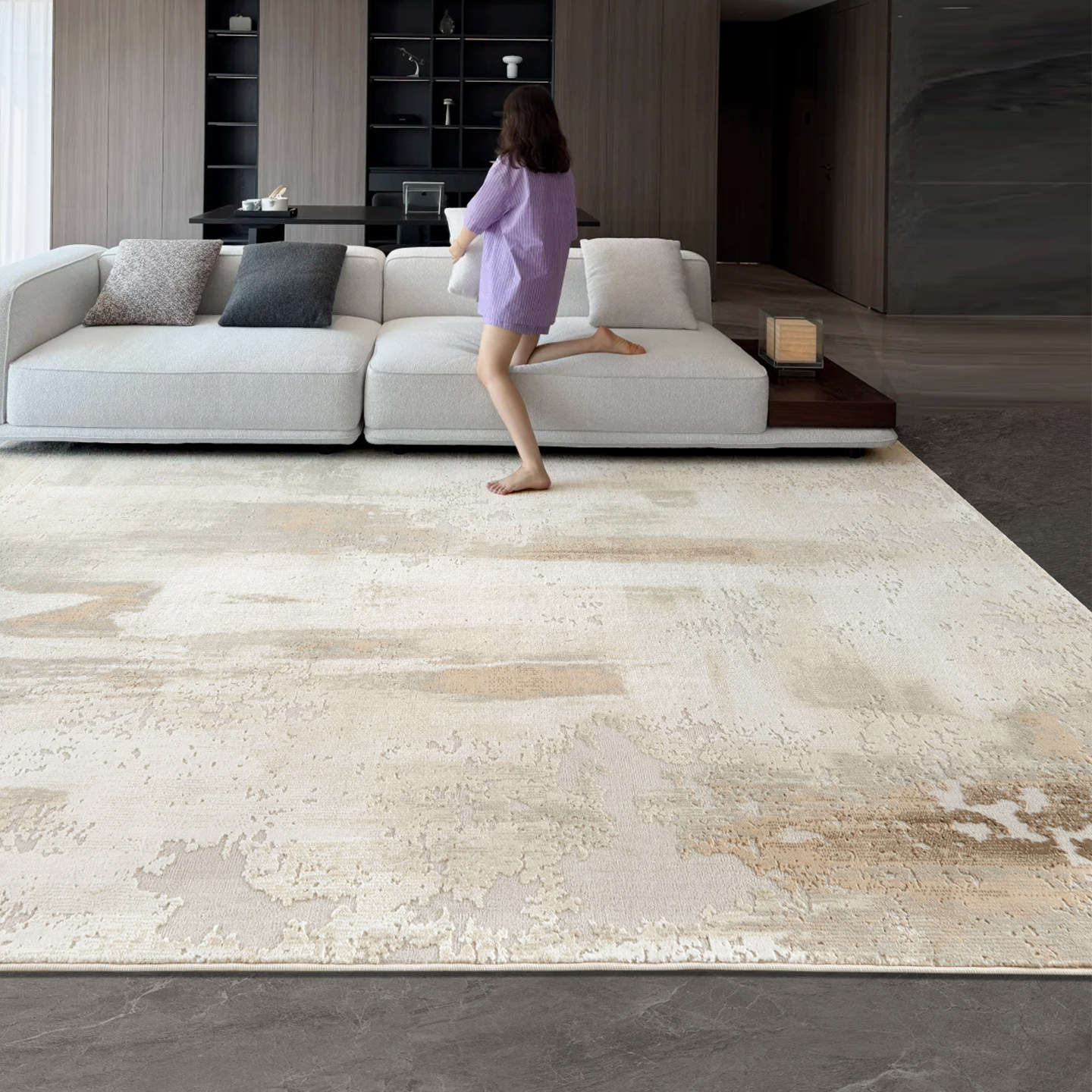 缔奢美抗菌地毯客厅卧室床边意式轻奢奶油色沙发茶几垫家用高级感,淘宝优惠券,粉丝福利购,淘宝优惠卷