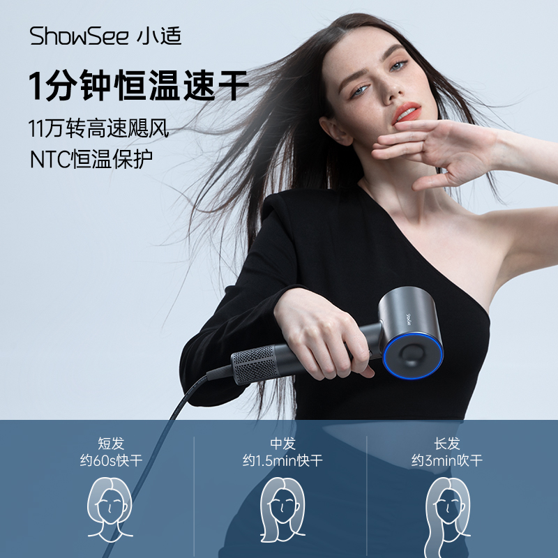 showsee/小适高速吹风机家用速干电吹风负离子护发恒温吹风筒女用-图0