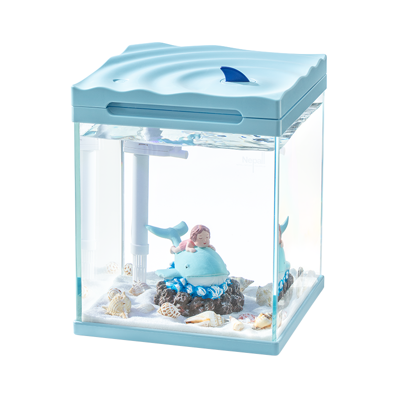 尼泊洱鱼缸小型生态超白玻璃桌面客厅家用迷你水族箱斗鱼缸金鱼缸-图3