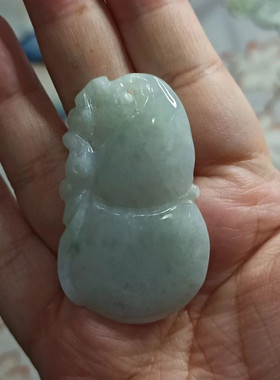 天然翡翠吊坠雕刻件手把件