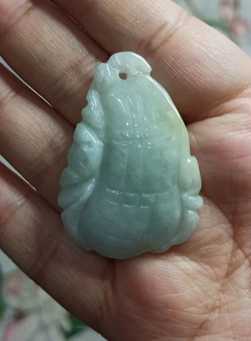天然翡翠吊坠雕刻件手把件飘花