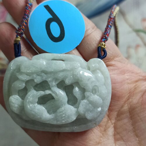 387缅甸天然翡翠吊坠山水花牌飘花手把件卡55X40mm左右满48元包邮 - 图1