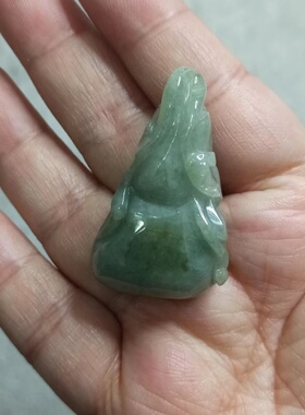 天然翡翠吊坠雕刻件蝙蝠葫芦