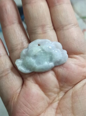 天然翡翠吊坠孔莲花荷花